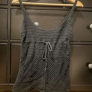 Super cute black crochet top! Ties at the front so can be adjusted, fits a s-m
